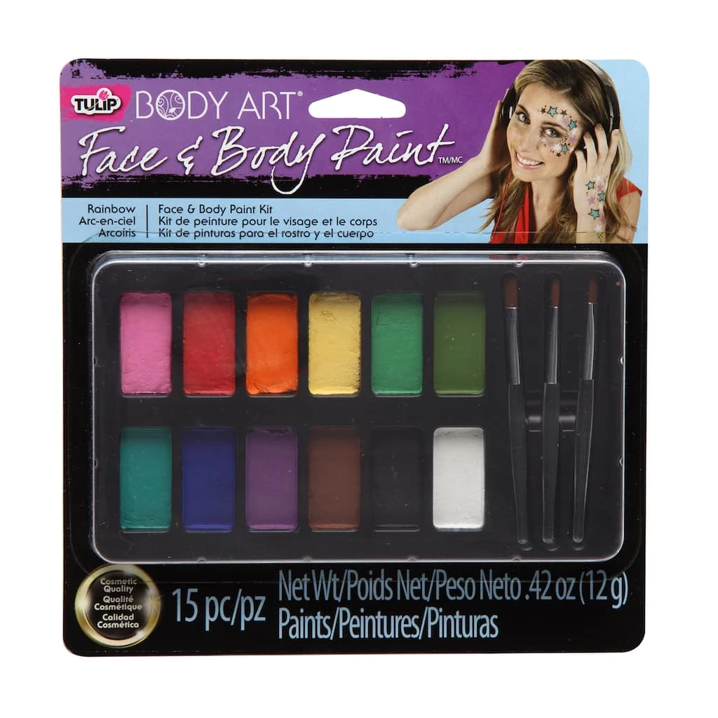 Brand new 🎁 Tulip® Body Art® Rainbow Body Paint Kit ❤️ 3 Brand new 🎁 Tulip® Body Art® Rainbow Body Paint Kit ❤️