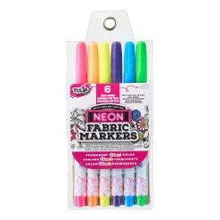 Outlet 🎁 Tulip® Fabric Markers® Fine Writers, Neon 🎁