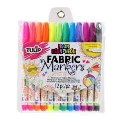 Wholesale 😉 12 Packs: 12 ct. (144 total) Tulip® Permanent Fabric Markers, Neon 👏 -Ashley Productions Shop 10277730 1 1