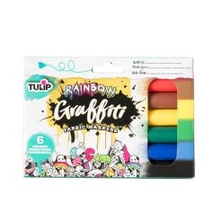 Best deal 👍 12 Packs: 6ct. (72 total) Tulip® Graffiti Fabric Paint Markers™, Rainbow ✨ -Ashley Productions Shop 10551722 1