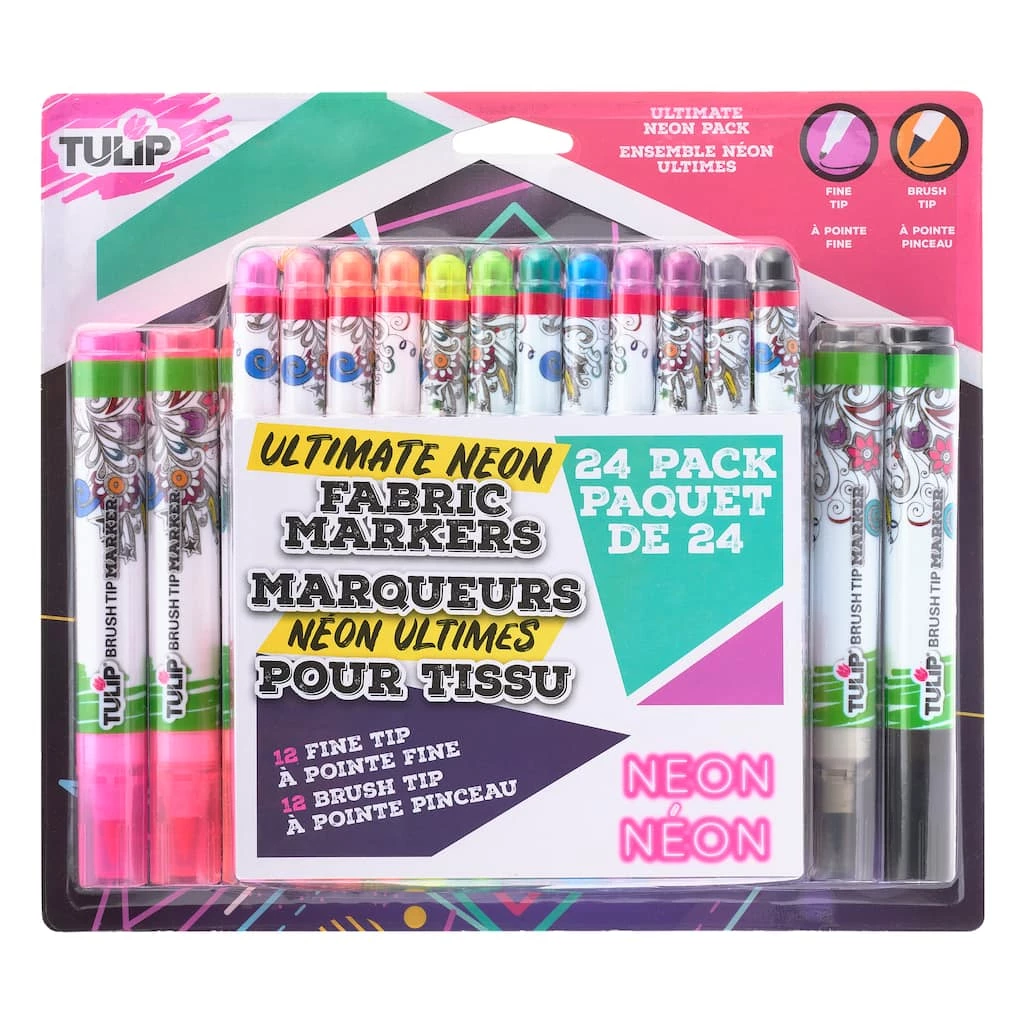 Best deal ❤️ Tulip® Ultimate Fabric Markers Neon, 24 Pack 🧨 3 Best deal ❤️ Tulip® Ultimate Fabric Markers Neon, 24 Pack 🧨