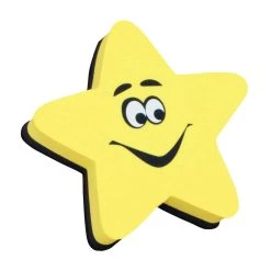 Wholesale 😍 Ashley Productions 3.75" Magnetic Sunflower Yellow Star Whiteboard Erasers, 6 Pack 🔥