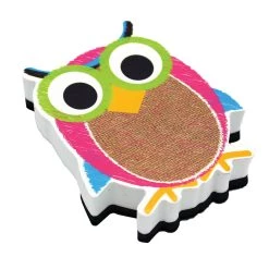 Budget 🎁 Ashley Productions Magnetic Whiteboard Erasers, Burlap Scribble Owl, 6ct. 🤩
