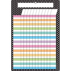 New 🥰 Ashley Productions Smart Poly™ Black & White Polka Dot Incentive Chart, 10ct. 🧨