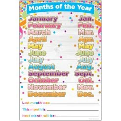Outlet 🥰 Smart Poly™ Confetti Months of the Year Chart, 10ct. by ASHLEY PRODUCTIONS 😍 -Ashley Productions Shop D224850S 2