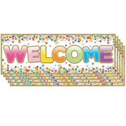New 🛒 Ashley Productions Magnetic Confetti Welcome Banners, 5ct. 🤩