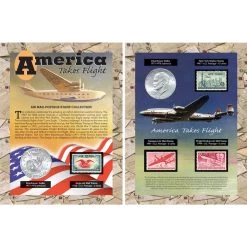 Best Sale 🧨 American Coin Treasures America Takes Flight Coin & Stamp Collection 😀