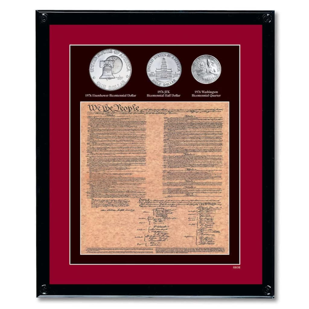 Best Pirce 🧨 American Coin Treasures Framed U.S. Constitution With All 3 Bicentennial Coins ✔️ 3 Best Pirce 🧨 American Coin Treasures Framed U.S. Constitution With All 3 Bicentennial Coins ✔️