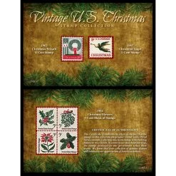 New ✔️ Vintage United States 🎅 Christmas Stamp Collection Portfolio Wallet by American Coin Treasures ⌛