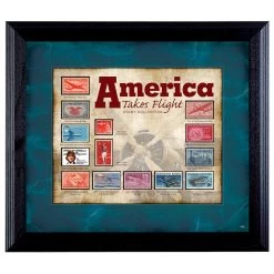 Deals 😀 America Takes Flight Stamp Collection in Wall Frame by American Coin Treasures 😀