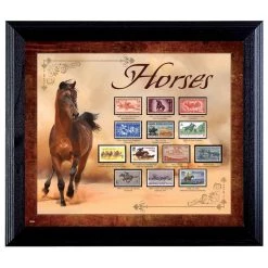 Hot Sale 👏 Horses on Stamps in Wall Frame by American Coin Treasures 👍