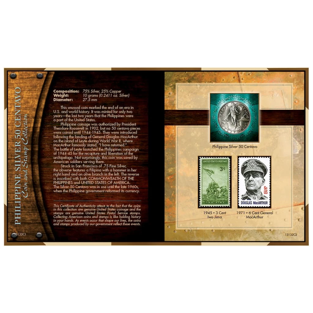 Wholesale ⭐ World War II Silver Philippines 50 Centavos Coin & Stamp Collection by American Coin Treasures 🌟 3 Wholesale ⭐ World War II Silver Philippines 50 Centavos Coin & Stamp Collection by American Coin Treasures 🌟
