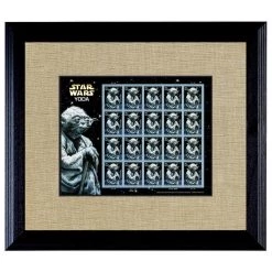 Hot Sale 🎁 Star Wars Yoda U.S. Stamp Sheet in 16" x 14" Wood Frame by American Coin Treasures 💯