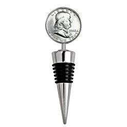 Outlet 🔥 Silver Franklin Half Dollar Coin Wine Stopper by American Coin Treasures 🎉