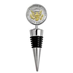 Cheapest 💯 Selectively Gold-Layered Presidential Seal JFK Half Dollar Coin Wine Stopper by American Coin Treasures 😍