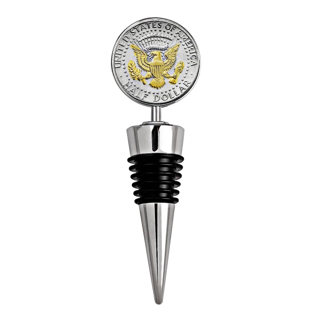 Cheapest π― Selectively Gold-Layered Presidential Seal JFK Half Dollar Coin Wine Stopper by American Coin Treasures π 3 Cheapest π― Selectively Gold-Layered Presidential Seal JFK Half Dollar Coin Wine Stopper by American Coin Treasures π