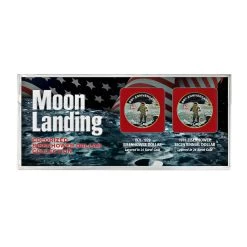 Buy 🧨 Moon Landing Eisenhower Colorized Eisenhower and Bicentennial Dollars Gold Layered Coin by American Coin Treasures 😉