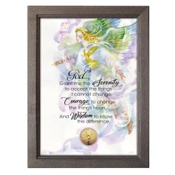 Budget ⌛ Serenity Prayer With Angel Coin in 5" x 7" Frame" by American Coin Treasures 🌟