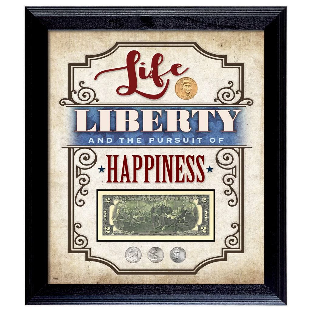 Best Sale 👏 Life, Liberty And The Pursuit Of Happiness Thomas Jefferson Currency and Coin Wall Frame by American Coin Treasures ⭐ 3 Best Sale 👏 Life, Liberty And The Pursuit Of Happiness Thomas Jefferson Currency and Coin Wall Frame by American Coin Treasures ⭐