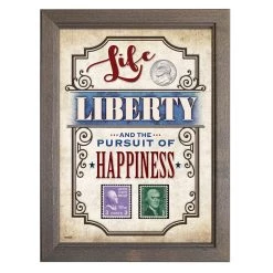 Buy 🧨 Life, Liberty And The Pursuit Of Happiness Thomas Jefferson Coin And Stamp Frame by American Coin Treasures ⭐