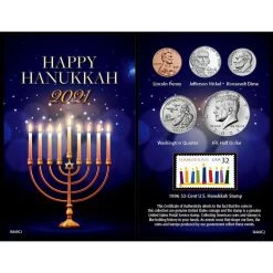 Discount 💯 2021 Hanukkah Greeting Coin Card by American Coin Treasures ❤️