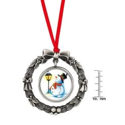 Hot Sale 🛒 JFK Half Dollar Wreath Ornament With Colorized Snowman Coin by American Coin Treasures ❤️ -Ashley Productions Shop D496710S 4