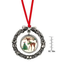 Outlet ⭐ JFK Half Dollar Wreath Ornament With Colorized Reindeer Coin by American Coin Treasures 😍 -Ashley Productions Shop D496711S 4