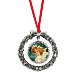 Best Sale 🎉 JFK Half Dollar Wreath Ornament With Colorized Angel Coin by American Coin Treasures 🤩