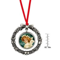 Best Sale 🎉 JFK Half Dollar Wreath Ornament With Colorized Angel Coin by American Coin Treasures 🤩 -Ashley Productions Shop D496713S 4