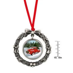 Top 10 👏 JFK Half Dollar Wreath Ornament With Colorized Vintage Red 🎅 Christmas Tree Truck Coin by American Coin Treasures ⌛ -Ashley Productions Shop D496714S 4
