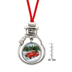Best Sale 🌟 JFK Half Dollar Snowman Ornament With Colorized Vintage Red ❄ Christmas Tree Truck Coin by American Coin Treasures ❤️ -Ashley Productions Shop D496720S 4