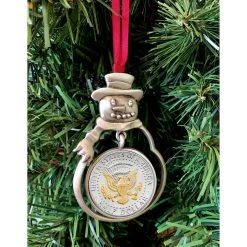 Budget 🧨 Presidential Seal 2-Tone JFK Half Dollar Snowman Ornament by American Coin Treasures 👏 -Ashley Productions Shop D496721S 2