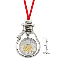 Budget 🧨 Presidential Seal 2-Tone JFK Half Dollar Snowman Ornament by American Coin Treasures 👏 -Ashley Productions Shop D496721S 4