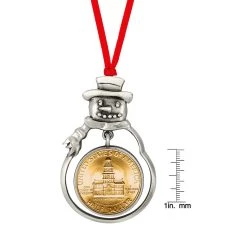 Budget 🔔 Gold Plated Bicentennial JFK Half Dollar Snowman Ornament by American Coin Treasures ✔️ -Ashley Productions Shop D496722S 4