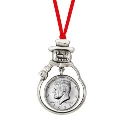 Hot Sale 🥰 JFK 2021 Half Dollar Snowman Ornament by American Coin Treasures 🛒