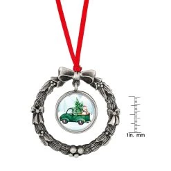 Wholesale 🌟 Wreath Ornament With Colorized Quarter Green Vintage 🎄 Christmas Truck Coin by American Coin Treasures 🧨 -Ashley Productions Shop D496725S 4