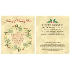 Best Pirce 🧨 Vintage 🔔 Christmas Colorized JFK Half Dollar Coins in 🔔 Christmas Stocking by American Coin Treasures 🔥 -Ashley Productions Shop D496732S 4