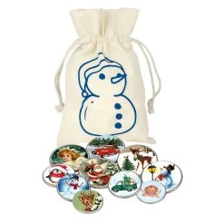 Cheap 😀 Vintage 🎄 Christmas Colorized Coins in Snowman Canvasbag by American Coin Treasures ❤️