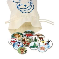 Cheap 😀 Vintage 🎄 Christmas Colorized Coins in Snowman Canvasbag by American Coin Treasures ❤️ -Ashley Productions Shop D496733S 3