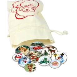 Flash Sale 🥰 Vintage 🎅 Christmas Colorized Coins in Santa Canvasbag by American Coin Treasures 🤩 -Ashley Productions Shop D496734S 3