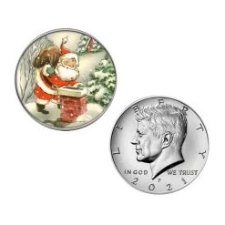 Hot Sale ❤️ Jingle All The Way Vintage Santa Colorized Coin and Currency Collection by American Coin Treasures 🎁 -Ashley Productions Shop D496740S 3
