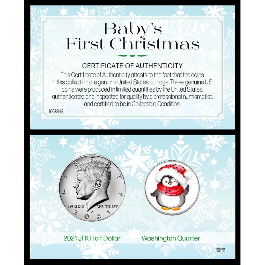 Flash Sale π Baby's First π Christmas JFK 2021 And Colorized Quarter Penguin Coin Set by American Coin Treasures π 3 Flash Sale π Baby's First π Christmas JFK 2021 And Colorized Quarter Penguin Coin Set by American Coin Treasures π