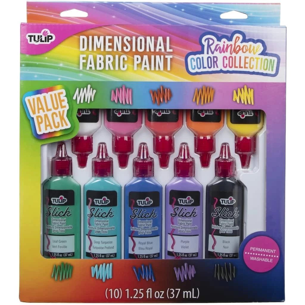 New π Tulip® Rainbow Color Collection Dimensional Fabric Paints π 3 New π Tulip® Rainbow Color Collection Dimensional Fabric Paints π
