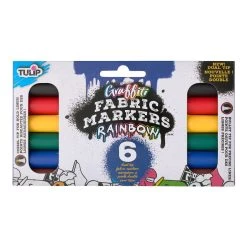 Cheap ⌛ 12 Packs: 6 ct. (72 total) Tulip® Graffiti Fabric Markers™ Rainbow ❤️ -Ashley Productions Shop MP622975 30